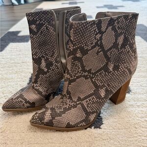 Carlos by Carlos Santana Snakeskin Pattern Ankle Boots